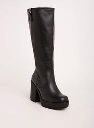 Lug Heel Knee-High Boots (Wide Width & Wide Calf)