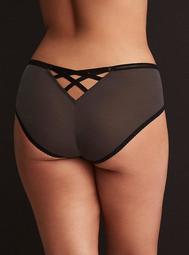 Mesh Strappy Piping Hipster Panty
