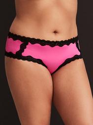 Lace Up Microfiber Cheekster Panty
