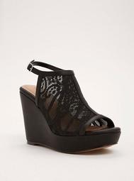 Lace Covered Platform Wedges (Wide Width)
