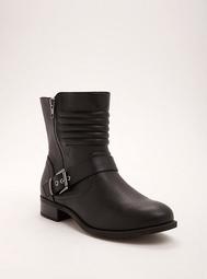 Lace Up Side Buckle Booties (Wide Width)