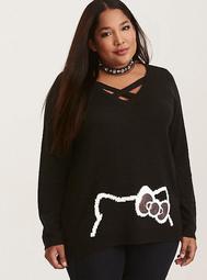Hello Kitty Crisscross Front Sweater