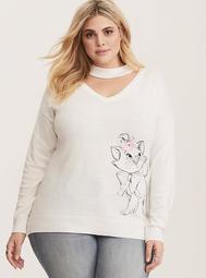 Disney Aristocats Marie Mock Choker Knitted Sweater