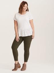 Jegging - Olive Wash with Lace-Up Sides