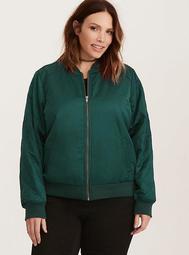 Quilted Satin Bomber Jacket