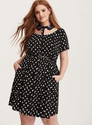 Disney Tinkerbell Black & White Icon Print Shirt Dress