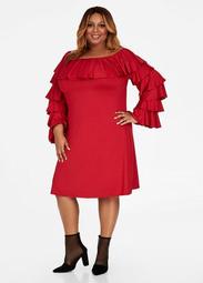 Tiered Bell Sleeve Popover Dress