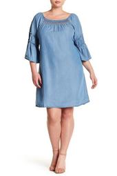 Smocked Bell Sleeve Dress (Plus Size)