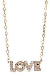 18K Gold Plated Brass CZ Love Pendant Necklace