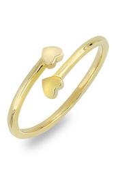 18K Yellow Gold Double Heart Wrap Ring