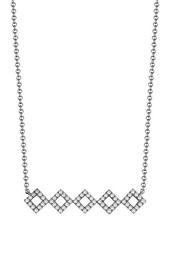 14K Black Rhodium Diamond Accented Lisa Michelle Bar Necklace - 0.22 ctw