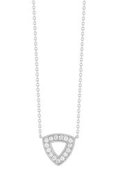 14K White Gold Diamond Accented Emily Sarah Open Triangle Necklace - 0.13 ctw