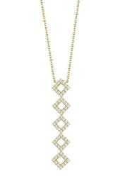 14K Yellow Gold Diamond Accented Lisa Michelle Vertical Bar Necklace - 0.44 ctw