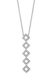 14K White Gold Diamond Accented Lisa Michelle Vertical Bar Necklace - 0.44 ctw