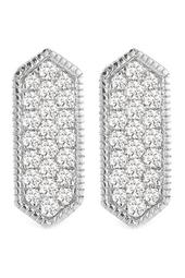 14K White Gold Diamond Accented Cynthia Rose Bar Earrings - 0.21 ctw