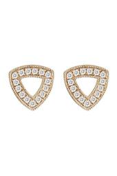 14K Rose Gold Diamond Accented Emily Sarah Open Triangle Earrings - 0.26 ctw