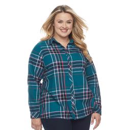 Plus Size SONOMA Goods for Life™ Essential Plaid Flannel Shirt