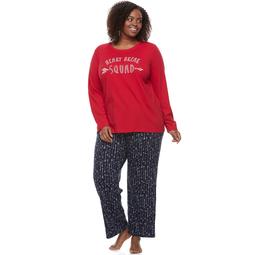 Plus Size Jammies For Your Families "Heart Break Squad" Top & Arrow Pants Pajama Set