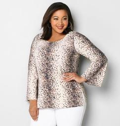 Speckle Bell Sleeve Blouse