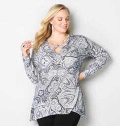 Paisley Caged Sharkbite Top