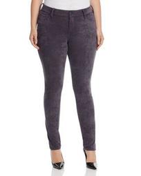 Faux Suede Skinny Jeans in Charcoal