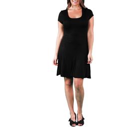 24/7 Comfort Apparel Women's Plus Size Short Sleeve A-Line Dress