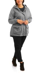 Jason Maxwell Women's Plus-Size Anorak Jacket With Fleece Hood & Sleeves