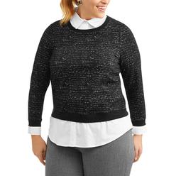 Lifestyle Attitudes Women's Plus Career Twofer Sweater