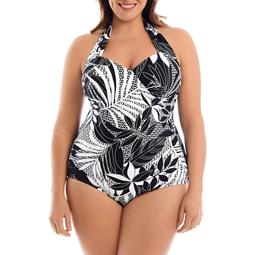 Suddenly Slim by Catalina Women's Plus-Size Slimming Side-Ruched One-Piece Swimsuit