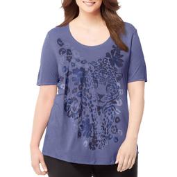 Just My Size Women's Plus Printed Scoopneck T-shirt