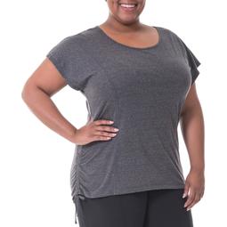 Fit for Me by Fruit of the Loom Women's Plus Size Crossback Drawstring Mesh Top