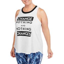 F.I.T. Women's Plus Fitspiration Change Nothing Shredded Muscle Workout Tank