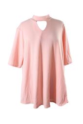 Ny Collection Plus Size Blossom Mock-Neck Keyhole Top  1X
