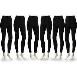 Fashionable Legs 6-Pack Fleece Lined Leggings Midnight Black X-Large Size ( 1X/2X )
