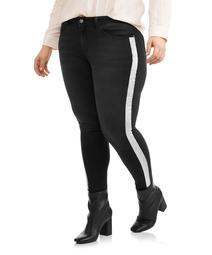 Rock & Stone Women's Plus Fashion Skinny Jean with Metallic Stripe