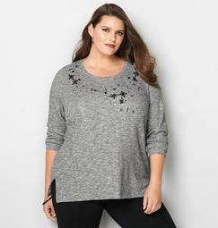 Embellished French Terry Pullover