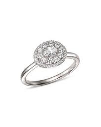 Diamond Halo Oval Ring in 14K White Gold, 0.50 ct. t.w. - 100% Exclusive