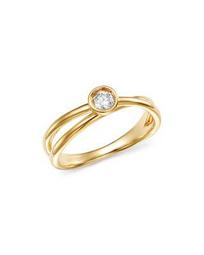 Diamond Bezel Crossover Ring in 14K Yellow Gold, 0.10 ct. t.w. - 100% Exclusive