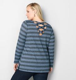 Marled Criss Cross Back Pullover