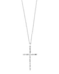 Diamond Cross Necklace in 14K White Gold, 0.25 ct. t.w. - 100% Exclusive