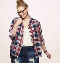 Red Plaid 3-Fer with Necklace