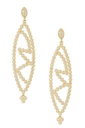 14K Gold Plated Sterling Silver CZ Marquise Cutout Earrings