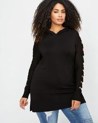 L&L Hooded Sweater with Cutouts