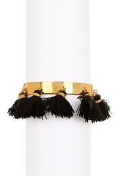 Mini Black Tassel Cuff Bracelet