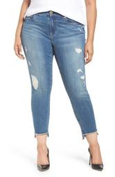 High/Low Ankle Skinny Jeans