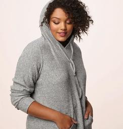 Ribbed Hacci Hooded Tunic