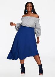 Button Side Asymmetrical Skirt