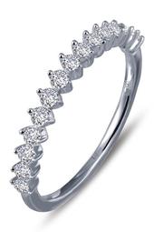 Platinum Plated Sterling Silver Pave Simulated Diamond Ring