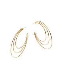 14K Yellow Gold Polished Triple Open Hoop Earrings - 100% Exclusive