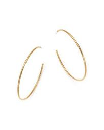 14K Yellow Gold Three-Quarter Diamond-Cut Hoop Earrings